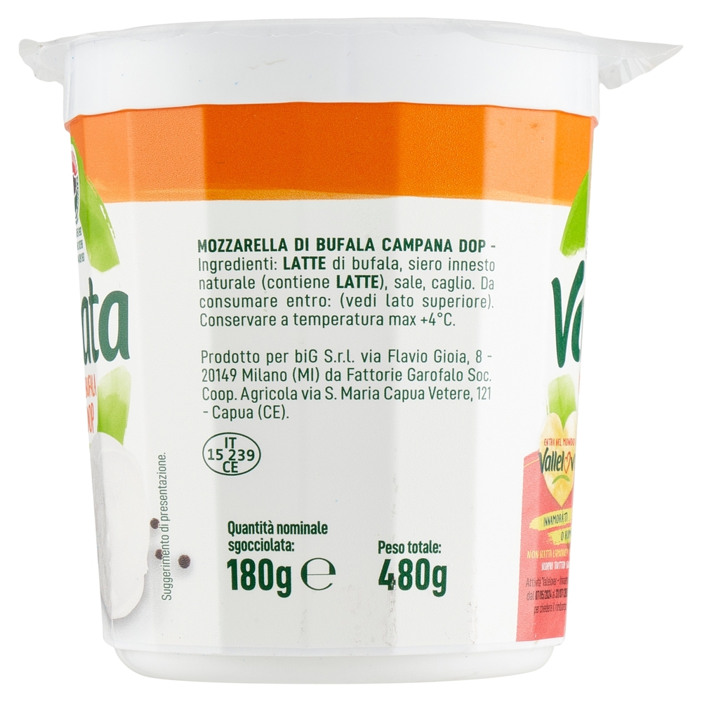 Mozzarella di Bufala Campana DOP Vallelata, 180 g